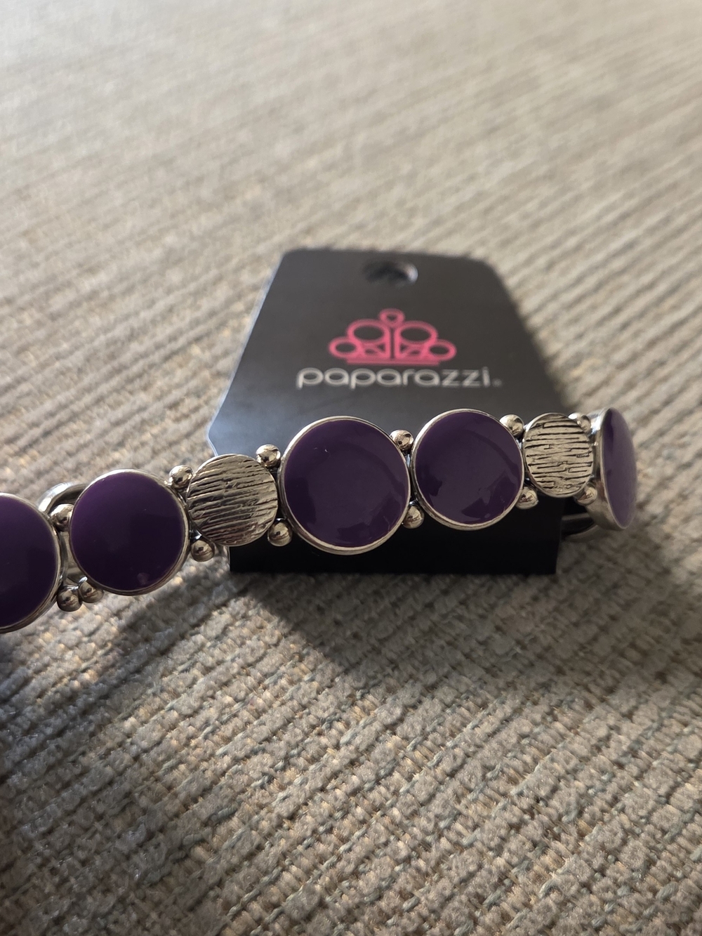 paparazzi Purple Enamel Circle Link Stretch Bracelet